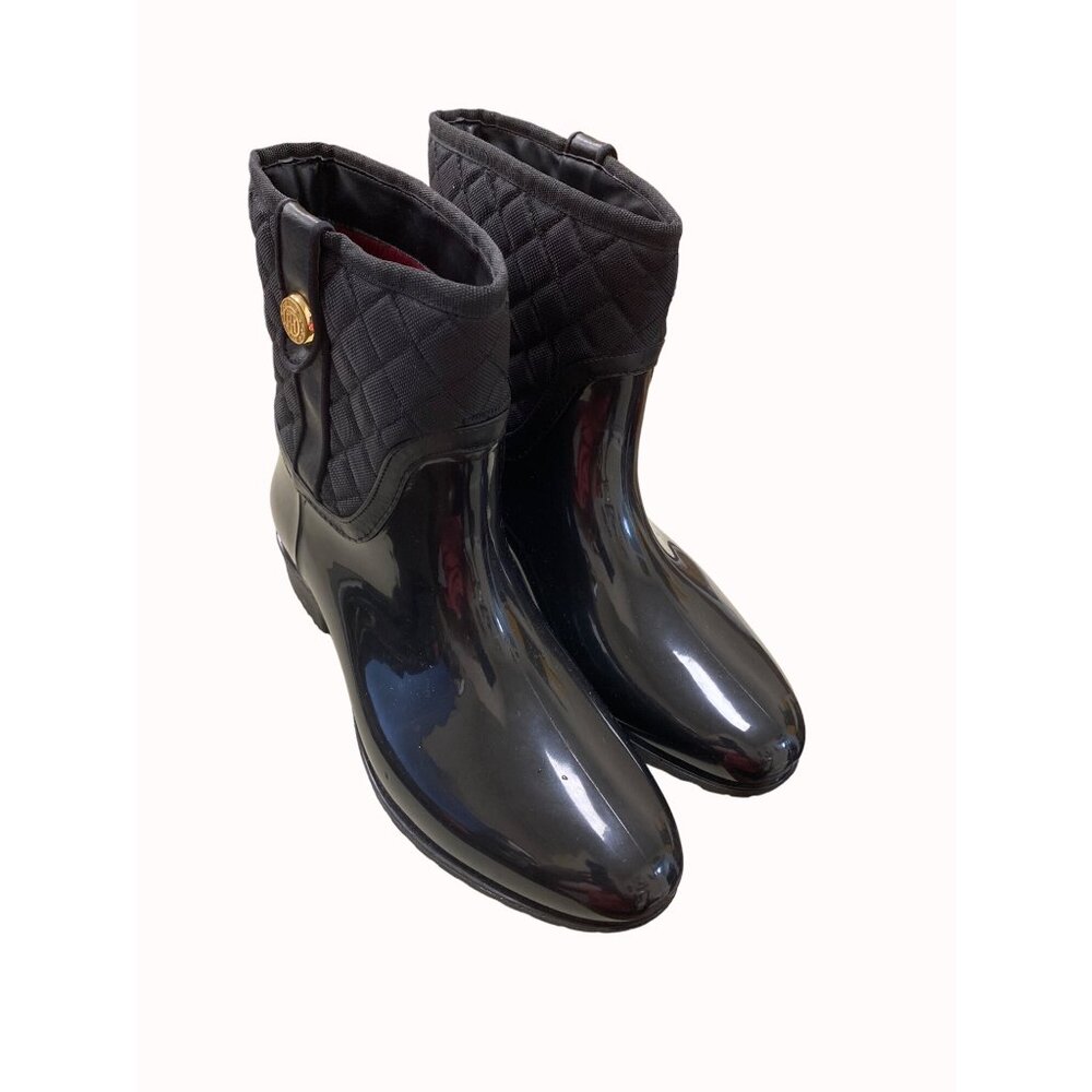Tommy Hillfiger women black rain boots size 10M SKU 1293